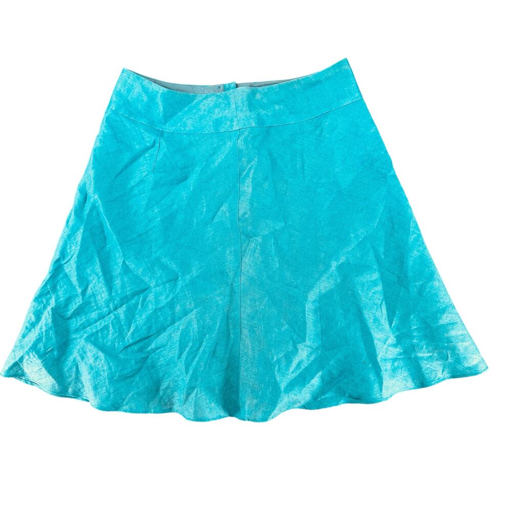 Ann Taylor Petites 2 Electric Blue Midi Fit and Flair Skirt Retro Y2K Pleated